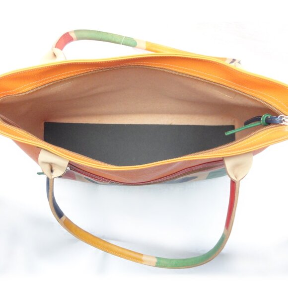 Astore Italian Tote - Floral Orange - Picture 4 of 4